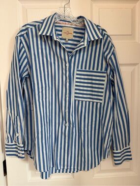 Casa Cabana Blue & White Striped Button-Up Shirt